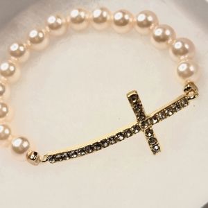 Pearl Cross Bracelet